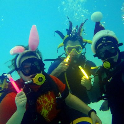 New Year celebration in the pool