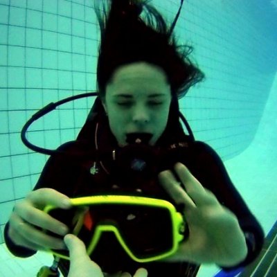 Underwater exercises with a mask