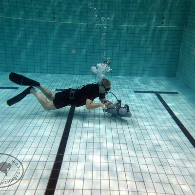 Diving in the swimming pool