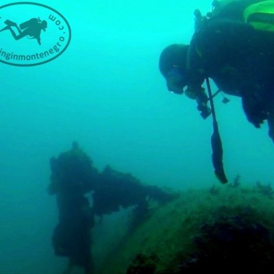 Wreck Higgins. Diving. Montenegro