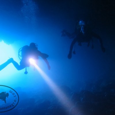 Cave diving. Montenegro