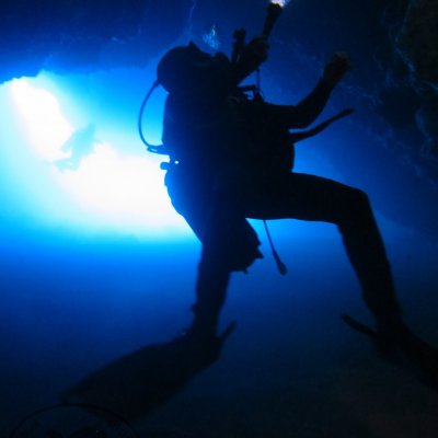 Underwater caves. Montenegro. Diving